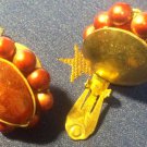 Red Jewel and beaded Clip-on Earrings