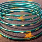 Small Blue Frosted Aluminum Bracelet