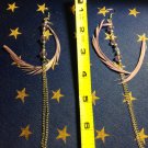 Purple Feather Dangle Earrings
