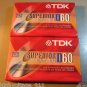 Blank TDK Audio Cassette Tapes - 60 Minute - Type I (Type 1) - 2-Pack - New