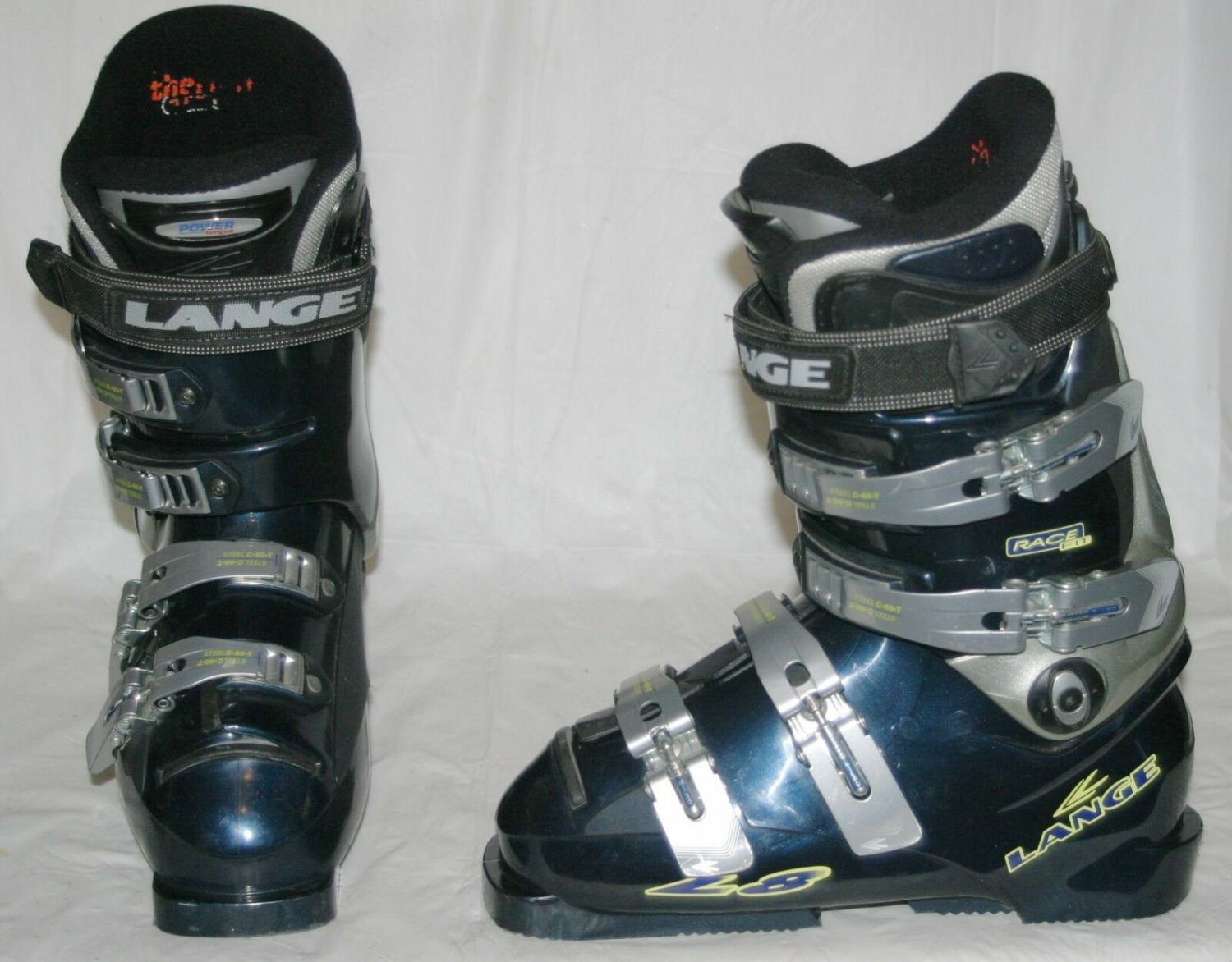 Lange L8 Race Alpine Downhill Ski Boots (6.5 US Women, 37.5 EU) Dark