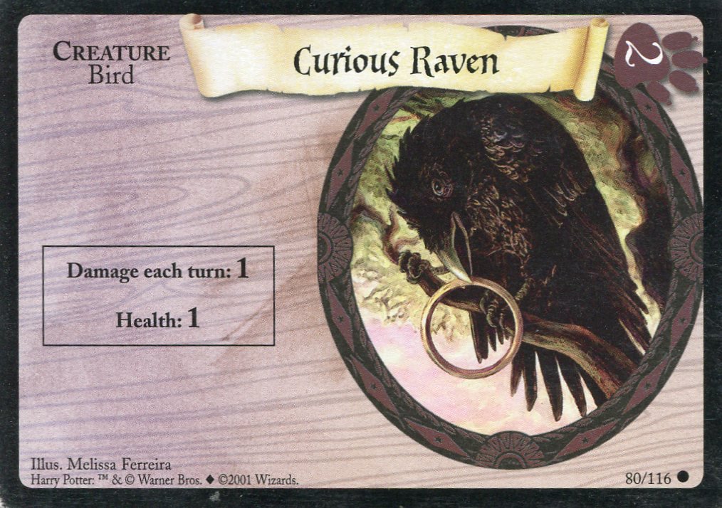 2001 Harry Potter Card #80 Curious Raven