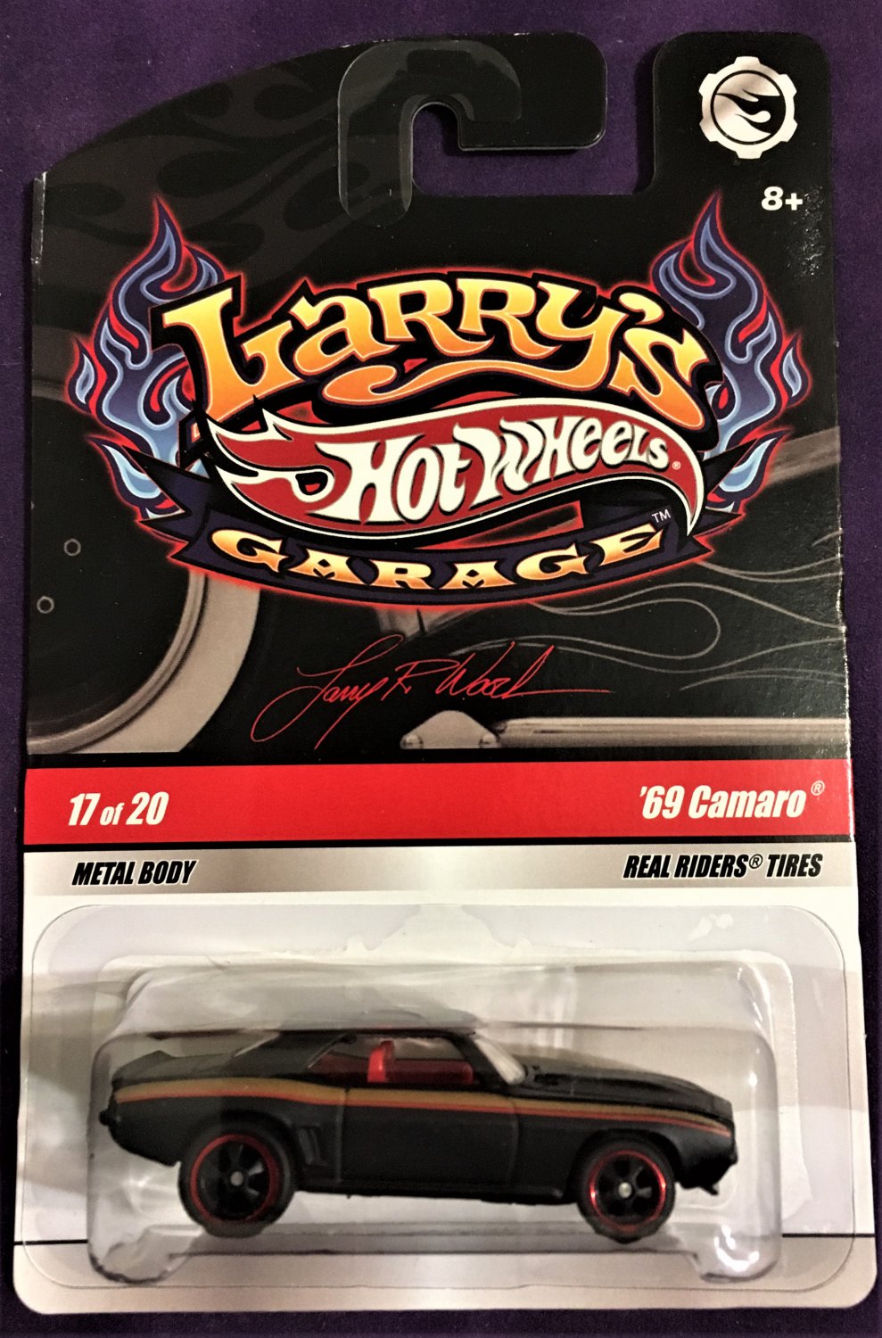 Hot Wheels Larry's Garage #17 Orange '69 Camaro Chase w/Real Riders Orange