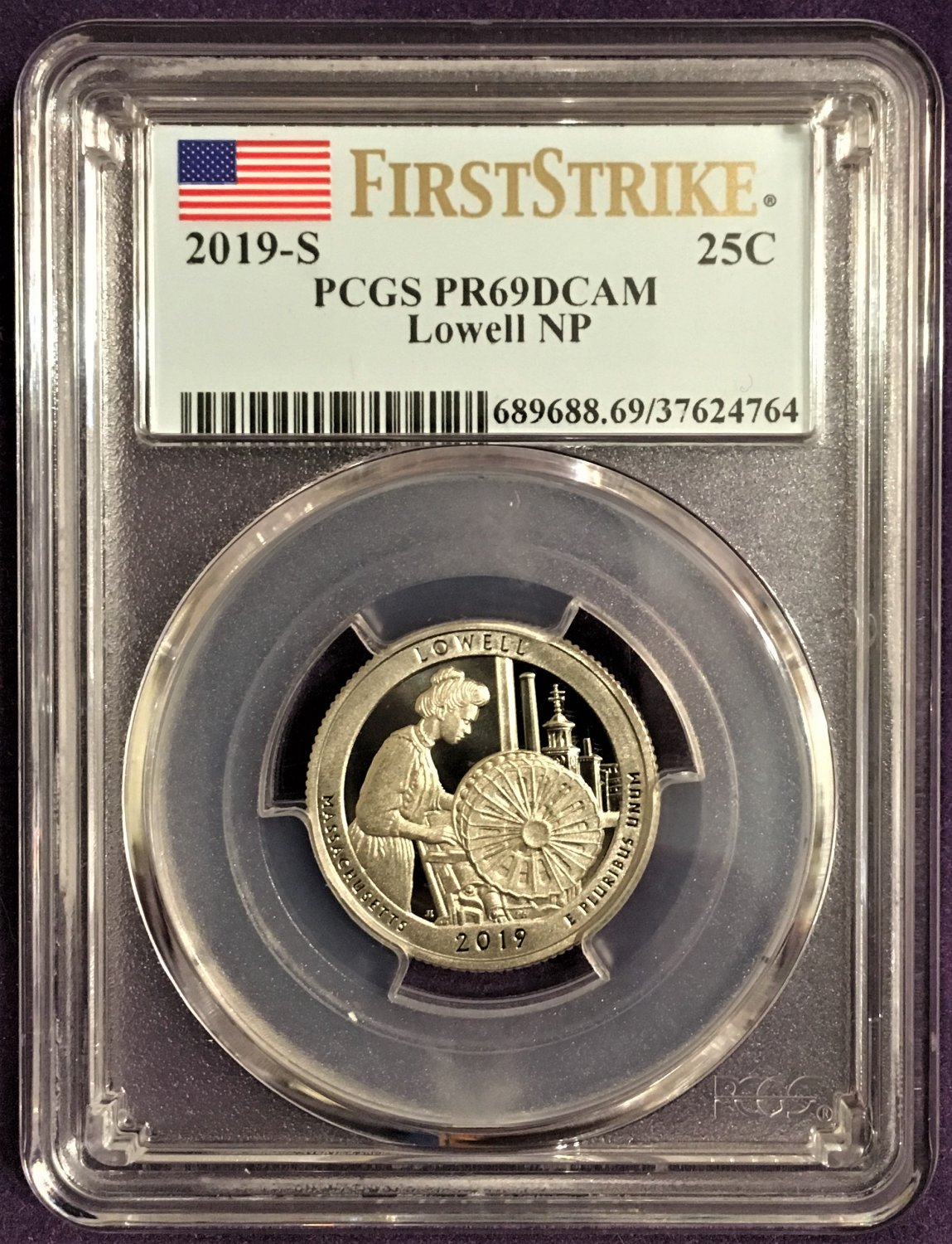 2019 S 25C Silver Lowell Quarter PCGS PR69DCAM First Strike