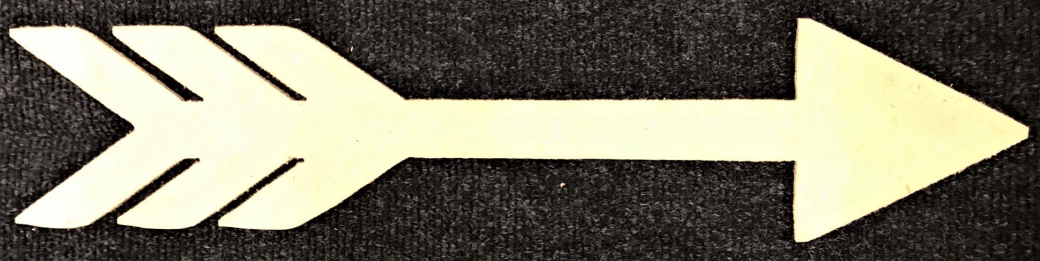 1.3" x 6" - Arrow - 1/4"Thick MDF Cut Out Made in the USA