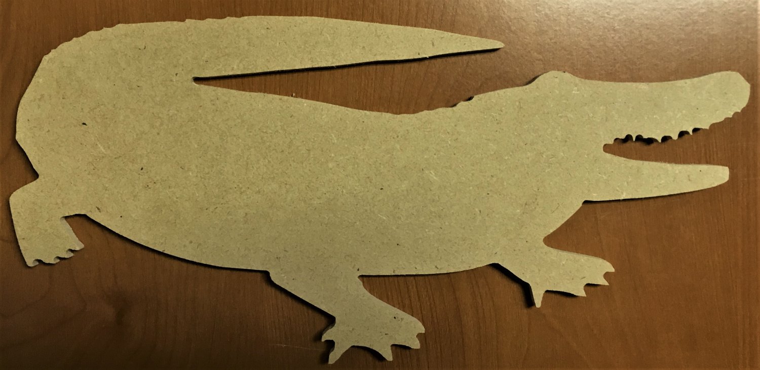 6" x 2.9" - Alligator 1 - 1/4"Thick MDF Cut Out Made in the USA