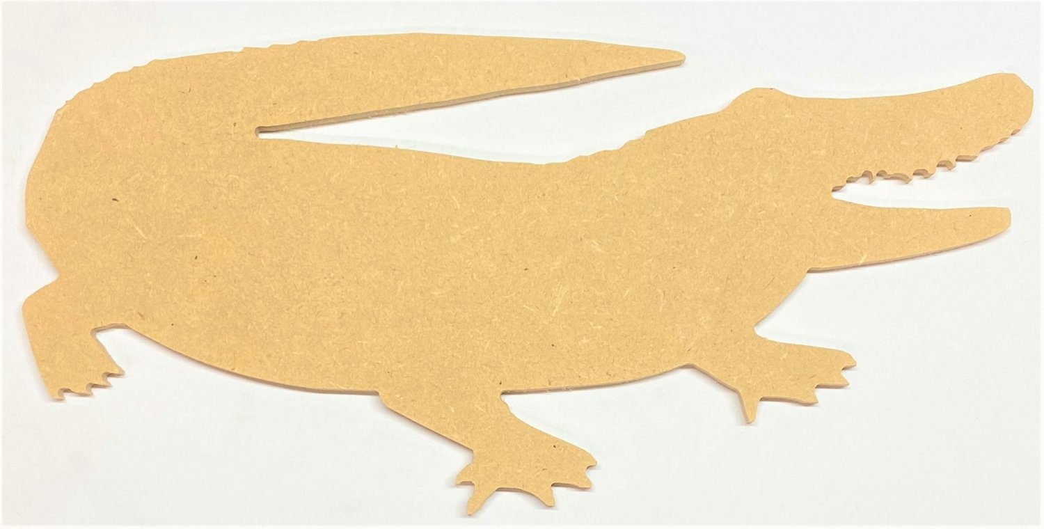 6" x 2.9" - Alligator 1 - 1/4"Thick MDF Cut Out Made in the USA