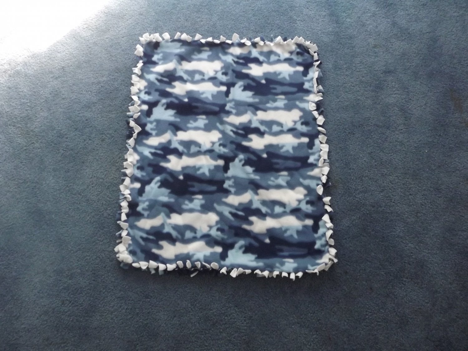 Blue Camo Fleece Baby Blanket