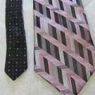 PRONTO-UOMO SILK TIE*** Lavender Black Silver Gray Rose STRIPE Polka Dots UNIQUE