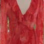 STEFFI DOBRINDT SILK BLOUSE Burn Out Wrap STUNNING Sheer Washable