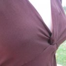 RALPH LAUREN TOP BLOUSE Chocolate Fall Classic Empire Twist MEDIUM NEW Soft