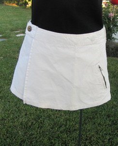 G STAR RAW 330i WHITE MINI SKIRT Size Small  Wrap Skirt With Velcro Adjustments