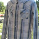 HOLLISTER PLAID WESTERN Snap Front Long Sleeve XL Great Condition