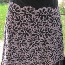 ISHYU BLACK PINK SILK Eyelet Lined Skirt Pleated Career Beautiiful! Size 4