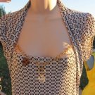 ESCOLLO DESIGNER DRESS Jeweled Neck Imported Geometric Sexy Dress 42 Large**