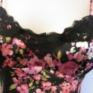 NEW AZ WELL Black Floral Satin Camisole Blouse TANK  Small RETAIL $89.00 PINKS