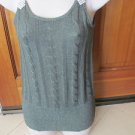 NEW ANNE KLEIN Knit Tank Top  Faux Pearl Straps Green s/m