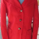 TALBOTS BLAZER RED WOOL Size 10 NEW Timeless Wide Lapel Career Holiday Style