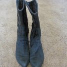 ZODIAC BOOTS VINTAGE Size 6 ½ BLACK SUEDE/LEATHER DECORATIVE DANCE WESTERN