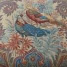 FABRICS P Kaufman Stain Resistant Birds Floral Pattern Teals Tan Rust Blue Green