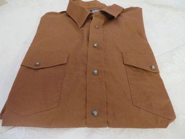 PANHANDLE SLIM XLT SHIRT Rust Brown Pearl Snap Western Retro EUC Long Sleeve