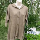 ALICE + OLIVA Sweater Hoodie Tunic LINEN Olive Green Button Front s/p ¾ Sleeve