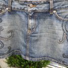 KIPPYS SKIRT Medium Denim Swarovski Crystal Studs Blue Black STUNNING