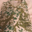 NO FEAR Shirt Hawaiian Camp Shirt COTTON  Green Pocket Button Front XL