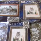 NATURES WINDOW WOLFS COUNTED CROSS STITCH 3 KITS 5211 5411 5404 Designs Needle