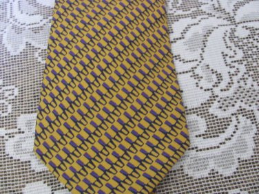 DORMEUIL SILK TIE  Gold Purple STUNNING EUC Hand Made Italy