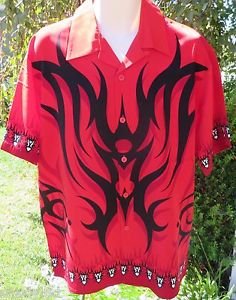 DRAGONFLY SHIRT RED RAGE PRINT NWT Large Hot Topic Mens Club NICE