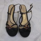 BCBG IRLS Black Strappy Sexy Heel Dress Shoe Crystals Evening Career 10B