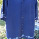 DRAGONFLY SHIRT Navy Blue  XXL 2XL Two tone Embroidered NEW