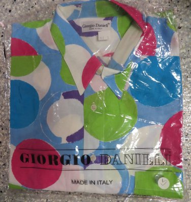 Giorgio DANIELI Shirt Mens Dress Retro 60's Club Hawaiian NWT VTG Large Circle