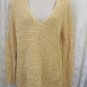 CHICO'S  Jayla V-Neck Pullover Woven Linen Blend Sweater Size 2 Raffia NWT $89