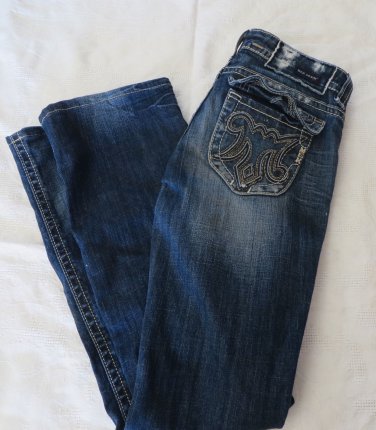 MEK DENIM JEANS JAKARATA 26 x 31.5 Distressed Bootcut Miss Me Handcrafted