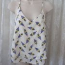 VERONICA M LOS ANGELES Blouse TANK TOP Cami  NEW XSMALL IVORY FEATHER BOHO