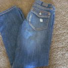 Iron Horse BAZINE II JEANS 0 NWOT PATCH LOW SLIM CUFFED Straight WESTERN Cowgirl