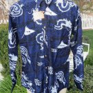 DAGACCI Mens Dress Shirt Perma Press Polyester DRAGON BLUE SATIN SHEEN NEW M-2XL