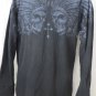 AFFLICTION TEE extreme couture BLACK HENLEY 2XL Long Sleeve Warrior