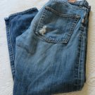 LUCKY BRAND JEANS BOYFRIEND CROP DESTROY Size 4 Summer Beach Casual Wear