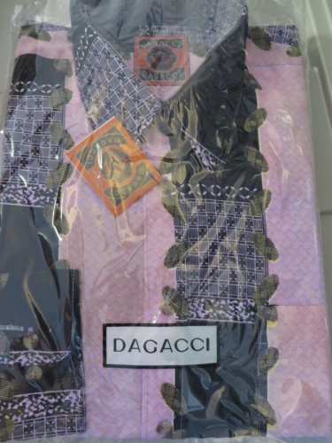 DAGACCI Mens Dress Shirt Perma Press Polyester BEAUTIFUL Peach Skin NEW M-2XL