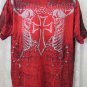 AFFLICTION TEE extreme couture red XL NEW Skull Winged Cross