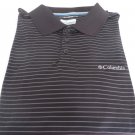 NEW COLUMBIA OMNI SHADE Utilizer Stripe Polo Shirt MEDIUM Black Gray UV 15