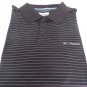 NEW COLUMBIA OMNI SHADE Utilizer Stripe Polo Shirt MEDIUM Black Gray UV 15