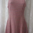 ROXY DRESS SUN BEACH Coral Peach Gray X SMALL NEW Flirty Cute Stripe