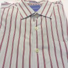 TOMMY BAHAMA DRESS SHIRT Light Blue Red Stripe XL/TG Cotton NEW