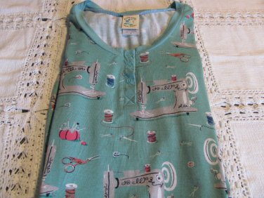 MUNKI MUNKI NITE-NITE  Gown Blue Green Sewing Thread Scissors Needle NEW SMALL