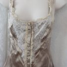 ELI Tahari Silk Came Tank Lace NUDE s/p