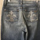 KIPPYS JEANS Studded Swarovski Crystals FLUER DE LIS  SIZE 6